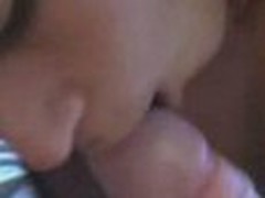 This man has a great cock for a white guy. Thick and long. She starts undressed in bed engulfing him while this chab is half hard. They change poses and she uses her hands and mouth to get him off. In the end, this chab cums on her neck and gets a wonderful view of the cum on her throat.