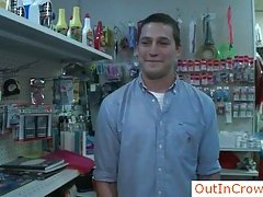 Dude engulfing some fantastic knob in store